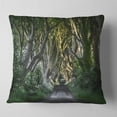 thumbnail image 2 of Designart The Dark Hedges Ireland Landscape - Photography Throw Pillow - 18x18, 2 of 5