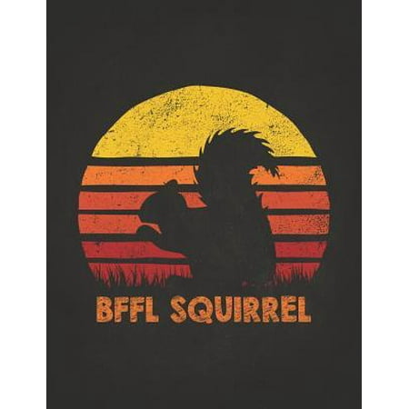 Wild Animal: Best Friends for Life Squirrel Bffl Retro Sunset Silhouette Vintage Safari Composition Notebook Lightly Lined Pages Da