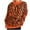 Orange, variant on EGNMCR Round-Neck Sweater Womens Solid Color Knitted Contrasting Pullover Sweater Round Neck Sweater Womens polyester top