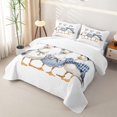 thumbnail image 3 of spefrowx Watercolor Sailor Seagull Twin Quilt Set for Girls Boys, Blue Stripe Bow Coastal Bird Twin Coverlet Set, 2 Pieces, 3 of 7