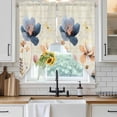 thumbnail image 6 of Blue Yellow Flowers Swag Valances for Windows 2 Pack, Kitchen Window Curtains 36 Inch Length, Spring Summer Garden Wildflowers Retro Privacy Swag Curtains for Living Room/Bathroom 36"x36", 6 of 8