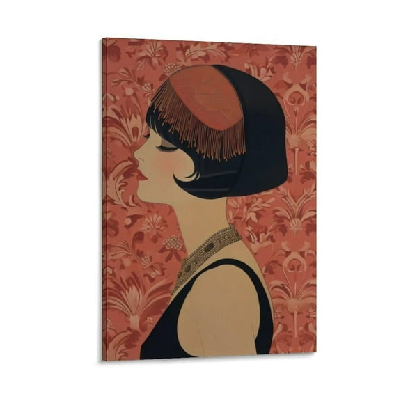 Flapper Girl 1920s Poster Canvas Wall Art Posters For Room Aesthetic And DecorCanvas Painting Posters And Prints Wall Art for Living Room Bedroom Decor