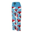 thumbnail image 6 of Roncen Women's Christmas Print Straight Leg Pants - Loose Fit Casual Trousers with Fashionable Drawstring Waist & Elastic Cuffs, 6 of 6