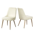 thumbnail image 2 of Kithkasa Upholstered Fabric Dining Chairs for Dining Room, Wood Legged, Set of 2, Cream, 2 of 6