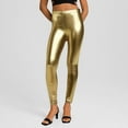 thumbnail image 4 of HJYCHN Women's High Shine Leather Performance Leggings Stretch Tights for Dance Club Party Stage Wear Gold S, 4 of 5