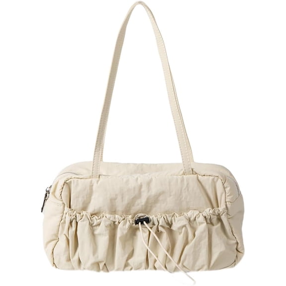 Zhengup Nylon Hobo Bag for Women Shoulder Bag Purse Large Capacity Totes Handbag Drawstring Pleated Top Handle Bag