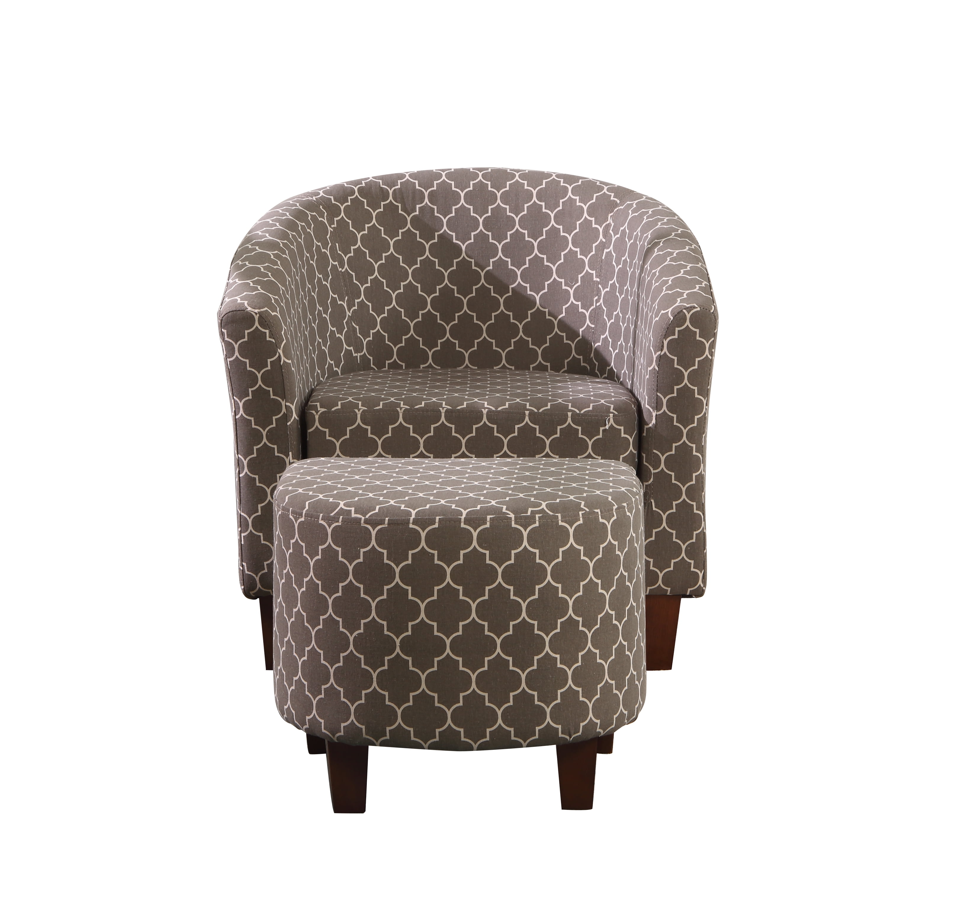 Chain Patterend Tub Chair with Ottoman