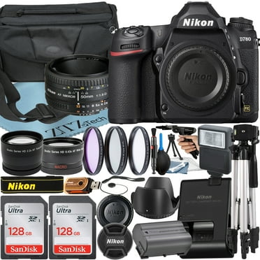 Nikon D780 DSLR Camera with AF NIKKOR 50mm f/1.8D Lens   SanDisk 128GB Card   Case   Wideangle   Tripod   ZeeTech Accessory Bundle