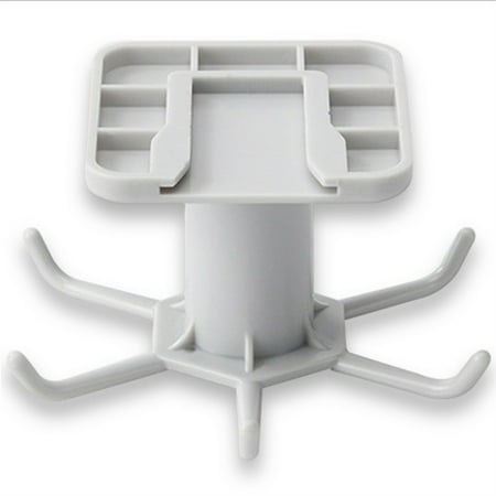 

360 Degrees Rotated Hook Self-adhesive Punch-free with 6 Hooks Ties Bag Multi-purpose Hangers Hanging Rack Household Shelf Gray