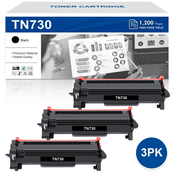 VIPink TN730 Toner Cartridge Compatible for Brother TN-730 TN760 Toner for DCP-L2550DW HL-L2350DW HL-L2370DW HL-L2395DW MFC-L2710DW MFC-L2730DW Printer (Black, 3-Pack)