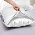 thumbnail image 3 of Satin Pillowcase for Hair and Skin (White, 20x36 inches) Similar to Silk Pillow Cases, Pillow Cases King- Satin Cooling Pillow Covers with Envelope Closure, 3 of 9