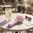 thumbnail image 2 of Handheld Misting Fan Portable, 4000mAh Rechargeable Water Spray Fan, 4 Speeds Foldable Personal Cooling Fan with Lanyard, Travel Outdoor Summer Gift, 2 of 6
