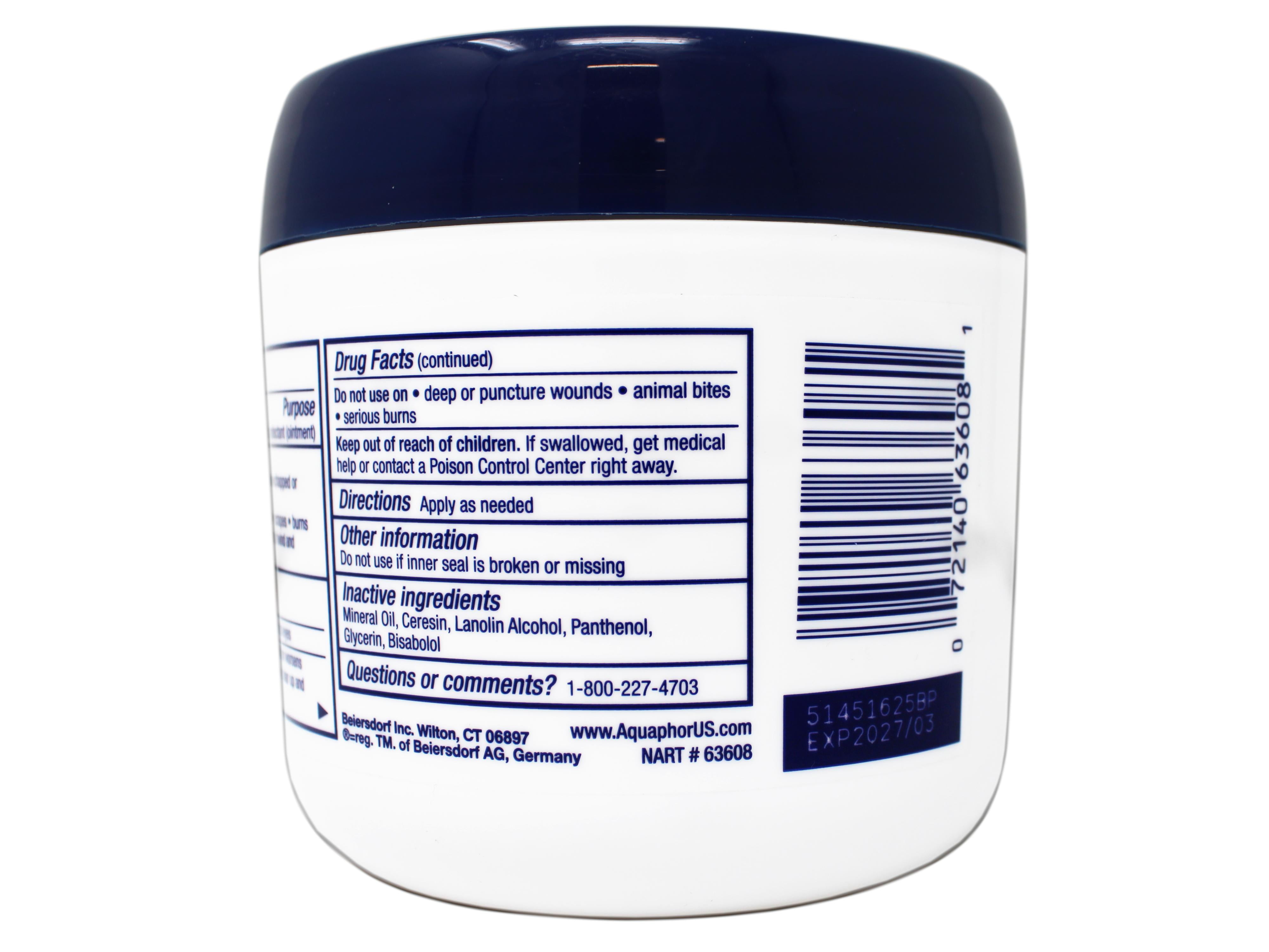 Aquaphor Healing Ointment Advanced Therapy Skin Protectant, For Dry Cracked or Irritated Skin, 14 oz