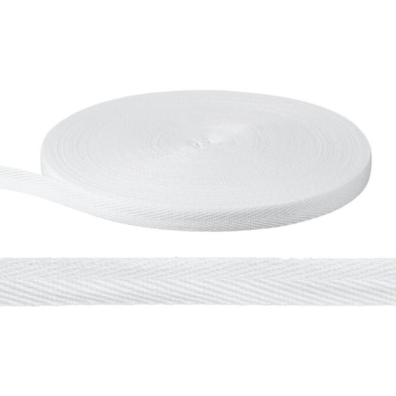 Uxcell 55 Yards Cotton Twill Tape Ribbon, 1/2 Inch Herringbone Twill Tape Bias Ribbon Binding Tape or Sewing Hemming Binding Quilting Piping DIY Craft, Bright White