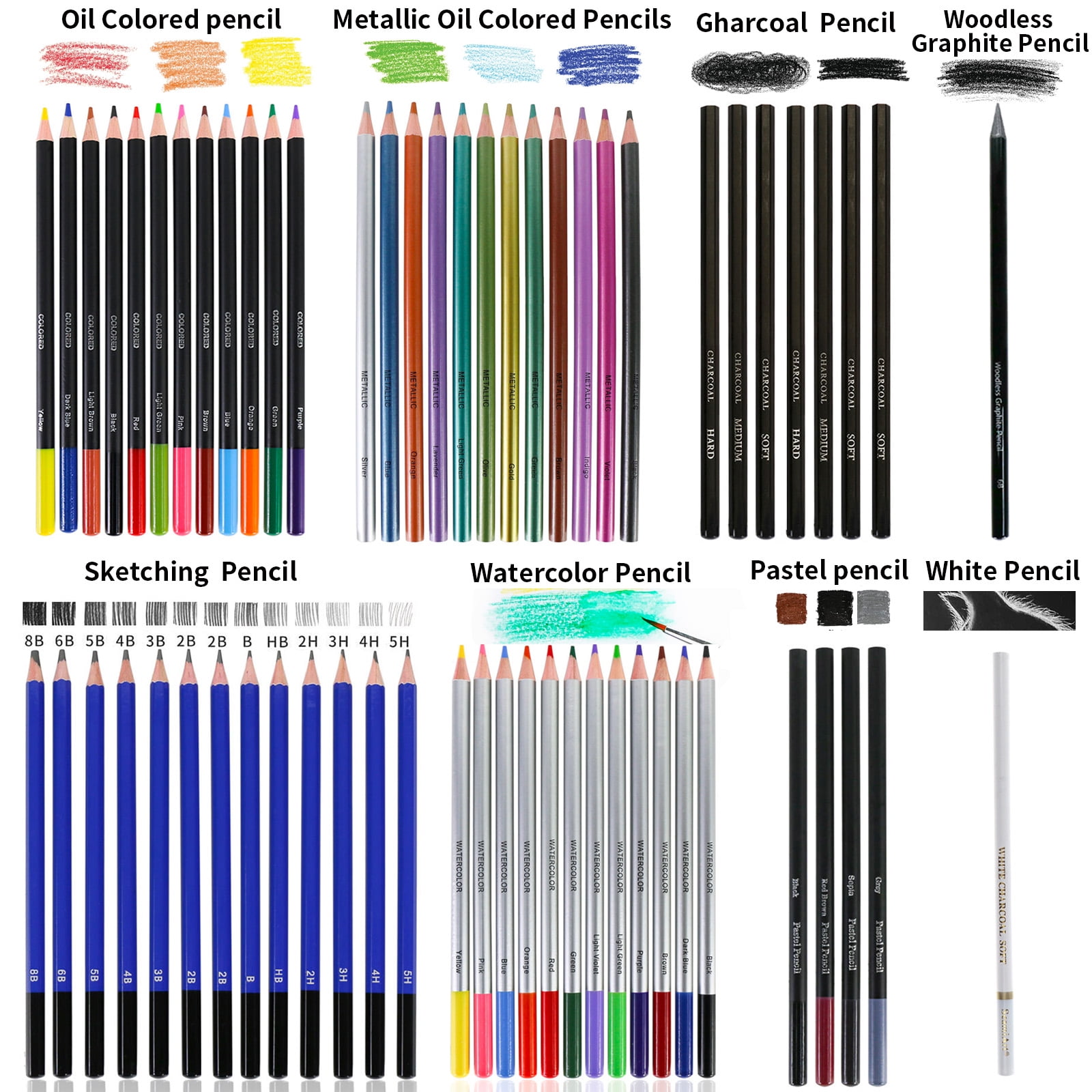 Fairfax & Co 72 Piece Pencil Drawing Set for Kids