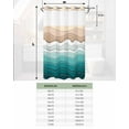 thumbnail image 7 of No Hook Shower Curtains, Turquoise Ombre Stripe Small Shower Curtains with Snap in Liner, Abstract Summer Beach Coastal Waterproof Washable Fabric Bathroom Shower Curtain Sets, 36" x 78", 7 of 7
