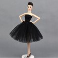 thumbnail image 3 of Vestido Negro de 2 Capas Sunnimix Para Muñecas a Escala 1/6 Traje de Novia, 3 of 8