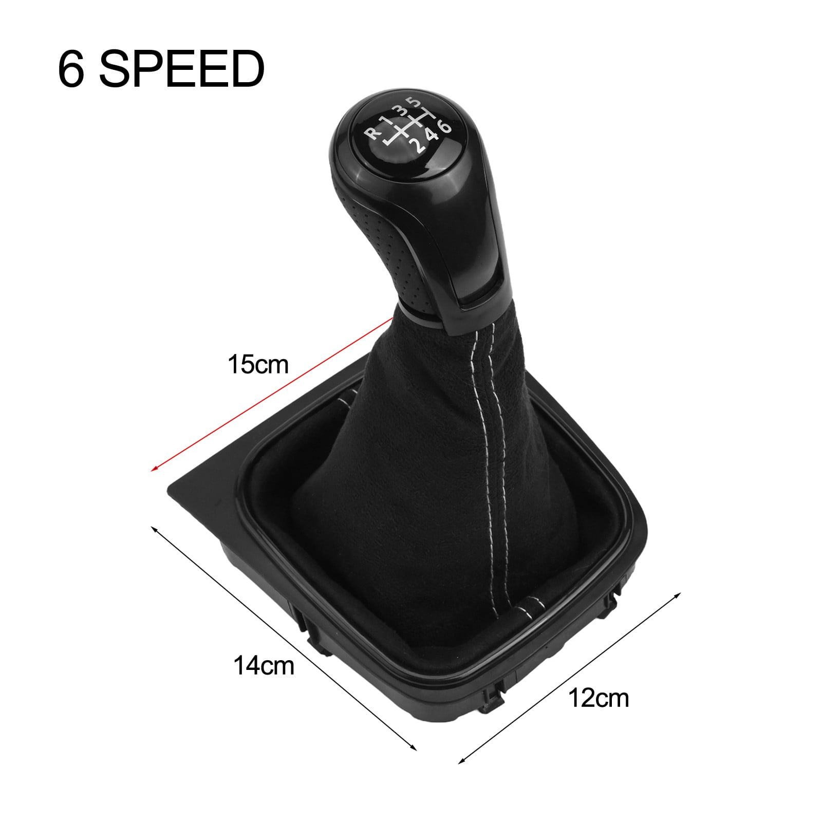 CENL Leather Manual Gear Shift Lever Knob Boot Cover 5/6 Speed For Golf For Jetta Shifter Lever Interior Replacement Parts