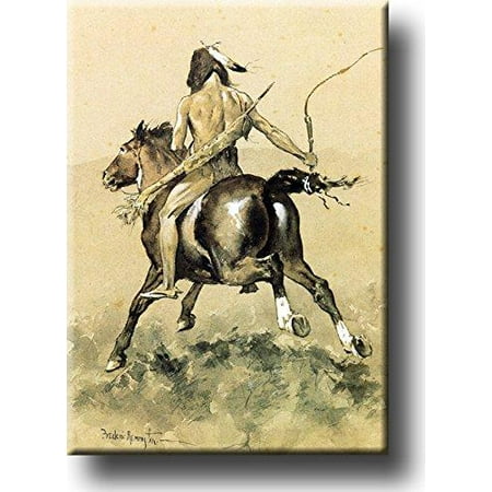 Going to the Buffalo Hunt Picture on Stretched Canvas, Wall Art Décor, Ready to