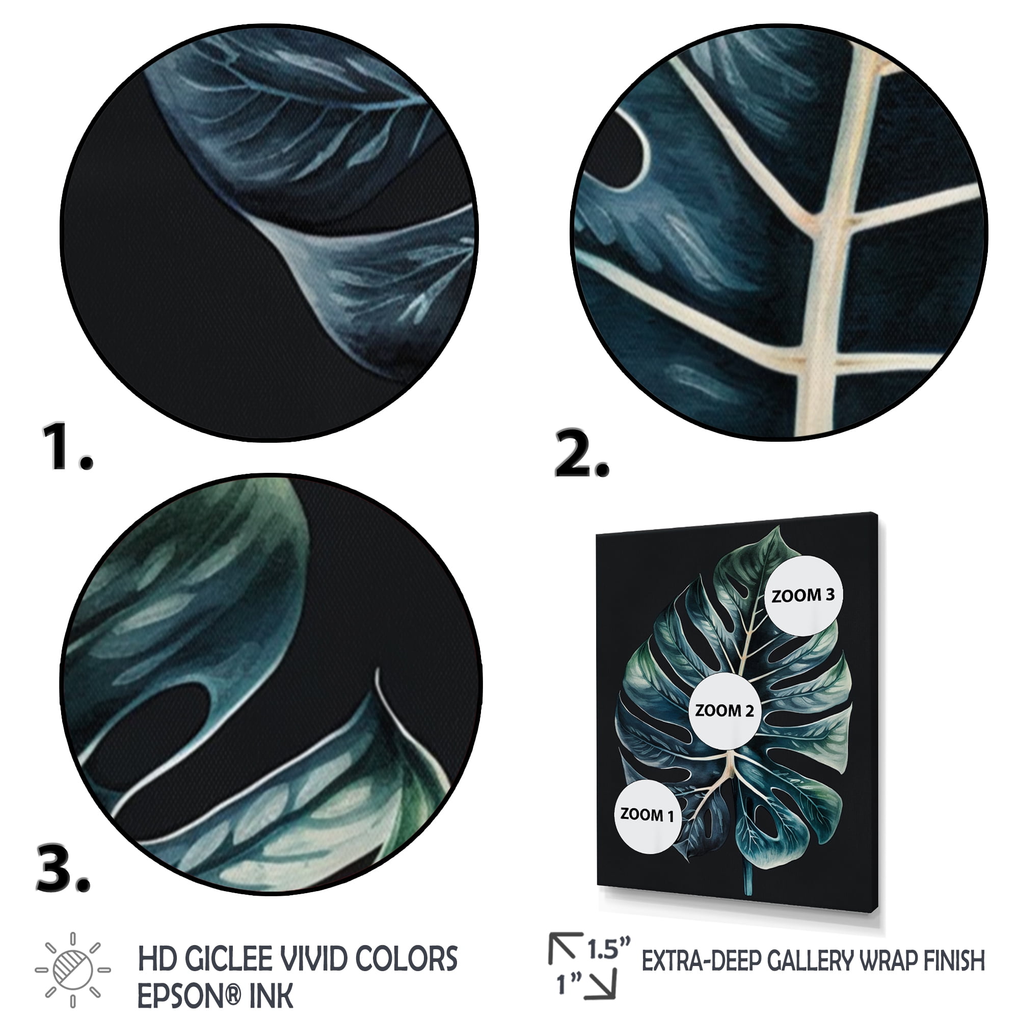 Designart Philodendron Leaf IV Canvas Wall Art