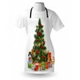 thumbnail image 3 of Christmas Apron Xmas Tree with Vivid Balls and Snowflakes New Year Celebration Theme Art, Unisex Kitchen Bib Apron with Adjustable Neck for Cooking Baking Gardening, Red Green Yellow, by Ambesonne, 3 of 3