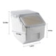 thumbnail image 3 of Contenedor grande para almacenar arroz con taza medidora | Capacidad de 10 kg/22 lb para arroz, harina y alimento para mascotas | Tapa hermética con cierre, ruedas y asa para la despensa de la cocina, 3 of 9