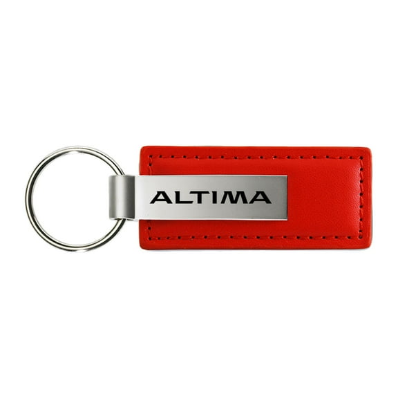 Nissan Altima Rectangular Leather Key chain (Red)