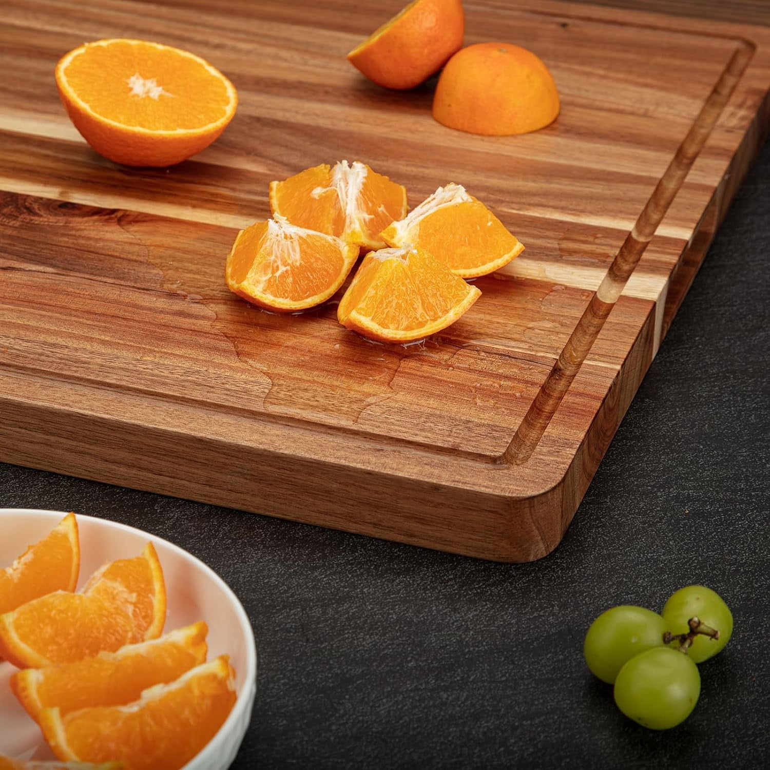 20x15 Inch Acacia Cutting Board for Kitchen, Large Wooden Cutting Board Easy Storage Wooden Chopping Boards Reversible with Juice Groove