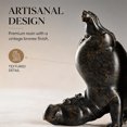 thumbnail image 3 of Hippo Bookends, Heavy Resin Animal Book Holders, Creative Yoga Hippo Statue — Resin Handstand Animal Figurine for Bookshelves, Desks, Offices, and Home Decor, 3 of 6