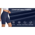 thumbnail image 4 of Rosvigor 2 Pack Plus Size Women’s Biker Shorts 8" High Waisted Yoga Shorts with Pockets No Front Seam Workout Running Gym Athletic Shorts, 4 of 8
