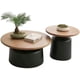 thumbnail image 2 of Mesa de Centro Redonda de Madera para Sala de Estar, Mesa de Centro Moderna de Estilo Crema, Mesa de Centro Redonda de Madera Clara, Mesa Auxiliar Nido para Espacios pequeños, Blanco, 50 cm,Black, 2 of 2