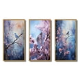 thumbnail image 2 of Designart "Pointillism Art of Enchanted Winter Frost II" Animals Framed Wall Art Set Of 3 - Multi-Color Forest Winter Frame Gallery Set For Office Decor, 2 of 7