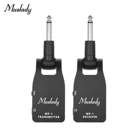 Muslady 2.4G Wireless Guitar System Transmitter & Receiver Built-in Rechargeable Lithium Battery 30M Transmission Range for Electric Guitar (Best Wireless Guitar System Under 100)