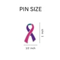 thumbnail image 2 of Large Flat Pink & Purple & Teal Ribbon Pins, 2 of 3