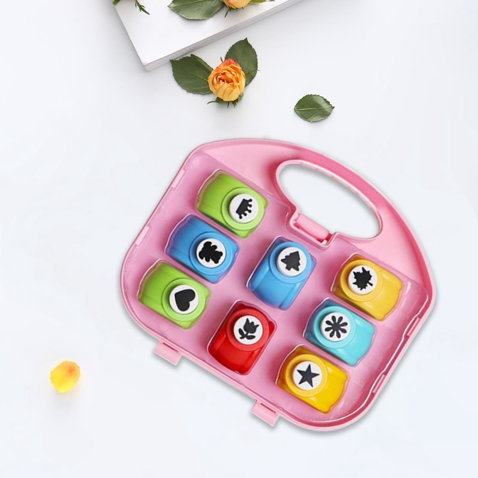 RUIG Creative Children's DIY Punch Craft Kit Craft Punch Shapes Set Creative Children's Craft Punch Shapes Set Craft Paper Punch Leaves Butterfly Heart Flower Punch DIY Project