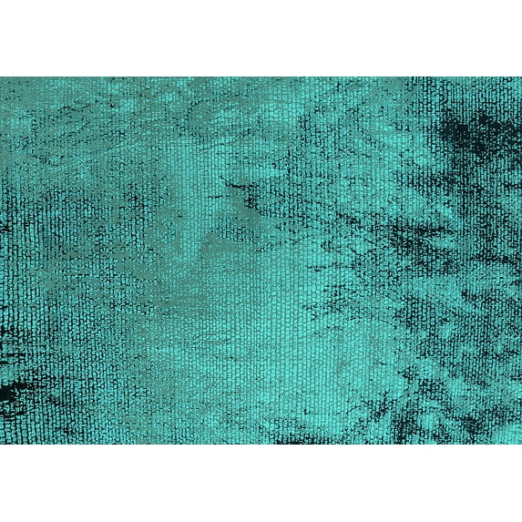 Ahgly Company Indoor Rectangle Oriental Turquoise Blue Industrial Area Rugs, 3' x 5'