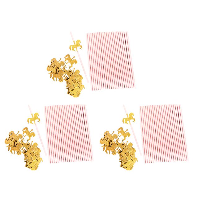 75 Piezas de Papel Biodegradable de Adornos para Festivales Hermosos para Boda BLESIY Pajas de beber de unicornio