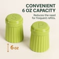 thumbnail image 5 of Omniware Simsbury Salt & Pepper Set - Classic Citron Stoneware Shakers with 6oz Capacity - Dishwasher Safe, Lead-Free Glaze, Distinctive "S" & "P" Cap - Farmhouse-Style Kitchenware, 5 of 8