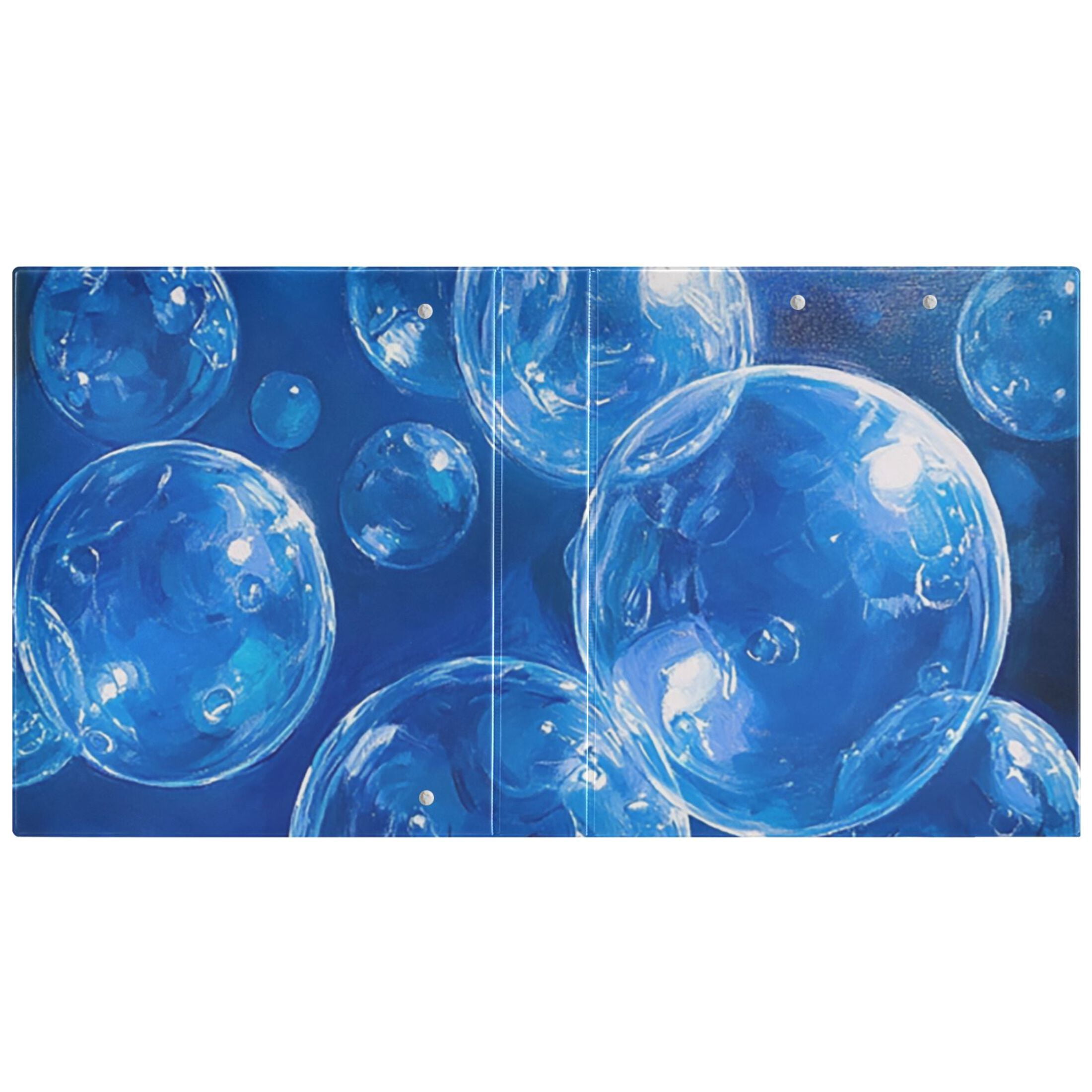 Blue Bubbles 3 Ring Binders 1.5 inch Hardcover File Folders with Interior Pockets A4 Size Organizer for School Office Hospital