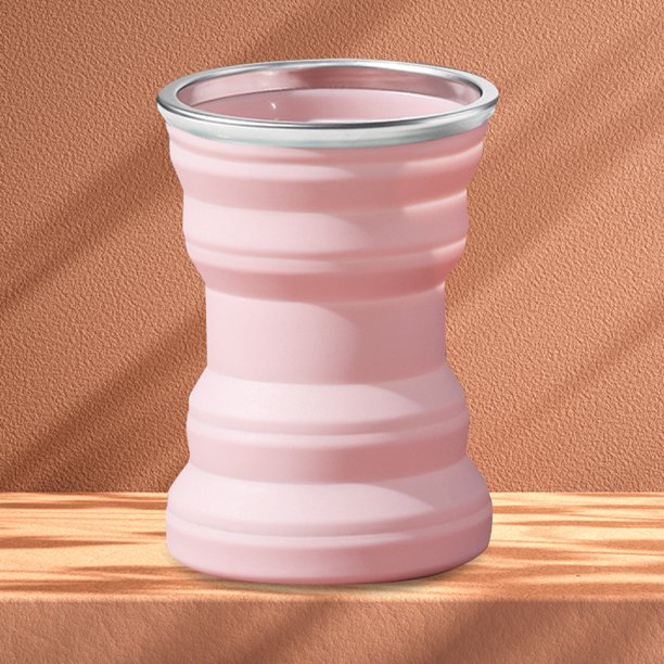 Copa Plegable Taza plegable portátil Tazas de café de 320 ml para acampar Senderismo (rosa flor de cerezo)