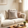 thumbnail image 6 of Yatlte Velvet Ruffle Throw Pillow Covers Couch, Decorative Pillowcases with Ruffles 18x18 Inch Solid Color Shabby Chic Farmhouse Cushion Cover for Living Room Sofa Bed, 6 of 6