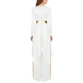 thumbnail image 5 of Aislor Womens Liturgical Worship Praise Dance Dress Long Sleeve Overlays Tunic with Wide Leg Baggy Pants Set White XXL, 5 of 7