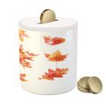 thumbnail image 3 of Leaves Piggy Bank, Watercolor Effect Autumn Season Maple Leaf Pattern Canadian Foliage, Ceramic Coin Bank Money Box for Cash Saving, 3.6" X 3.2", Burnt Orange Orange, by Ambesonne, 3 of 4