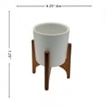 thumbnail image 3 of Mainstays 4.25"dia x 7.25"H Ceramic Pot with Stand, White Color., 3 of 5