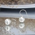 thumbnail image 2 of Chic Minimalist Sterling Silver Satin Brushed Round Ball Dangle Earrings, 2 of 5