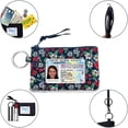 thumbnail image 4 of Zip ID Case with Lanyard - Badge ID Holder Wallet with Zipper - Cotton (Winter Blossom), 4 of 7
