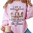 thumbnail image 4 of I Love Horses and Believe in Jesus Sweatshirt for Women, Christian Horse Lover Crewneck, Sizes S-3XL, 4 of 6