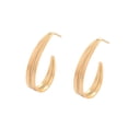 thumbnail image 1 of Aretes Medias Arracadas Dama Ovaladas Facetadas Oro 18K Lam dorado Unitalla, 1 of 7