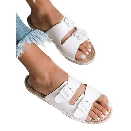 womens slip on flat sandals