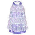 thumbnail image 1 of Yanarno Robe Tutu de Ballet à Sequins Scintillants pour Filles Enfants Danse Jazz Latine Moderne Performance de Scène Lavande 14, 1 of 9